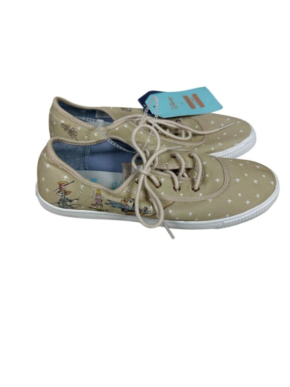 Disney X Toms Womens Carmel Taupe Gus & Jaq Canvas Sneakers Size 9 NWT